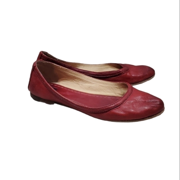 Frye Womens Regina Comfort Leather Flats Ballet Flip flop shoes sz 6.5M - Picture 1 of 12